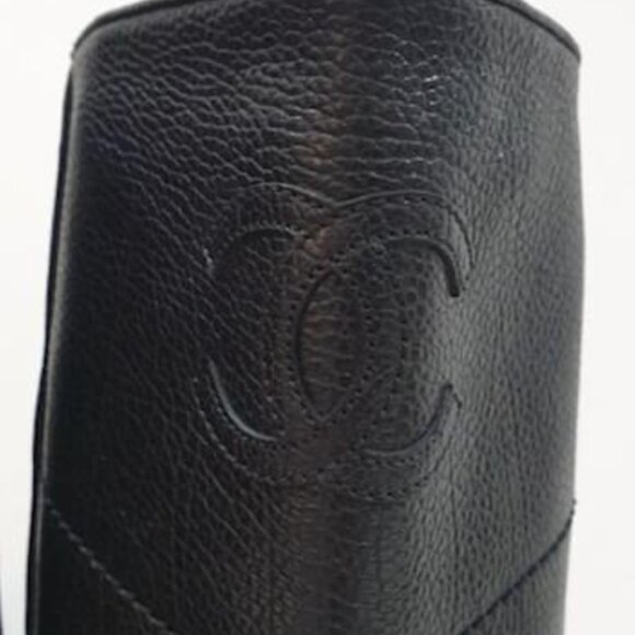 Chanel Black Leather Interlocking CC Logo Riding Midcalf Boots Size 39 - Picture 3 of 8